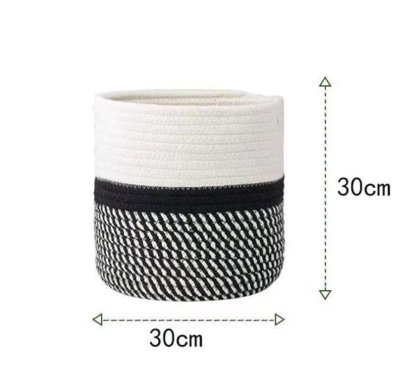 Wholesale Handmade Design Decorative Small Woven Grey Cotton Rope Baskets For Laundry Plants Storage Baskets