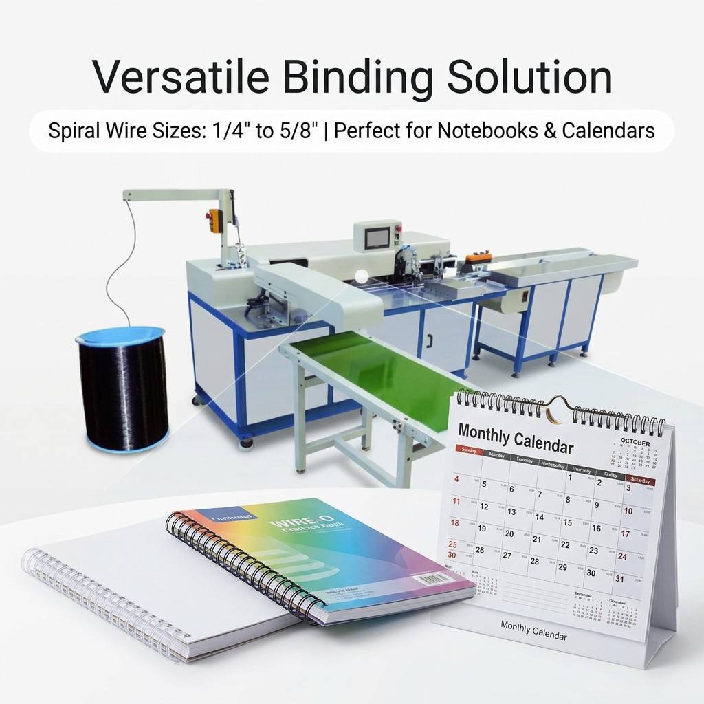 Auto Spiral Binder with Separate Cover Inner Paper Punching for Stationery Products