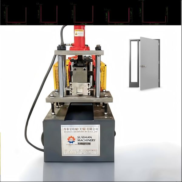 New Popular 1.0-1.5mm Carbon&Galvanized Steel  C Profile U Profile Door Frame Roll Forming Machine With Punching Device