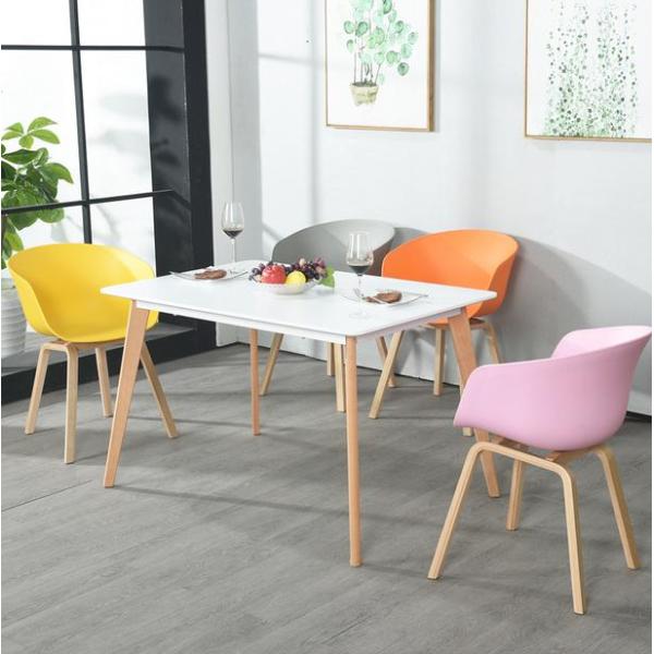 Nordic simple plastic leisure chair Hale dining chair creative wood foot coffee shop chair theme restaurant chair
