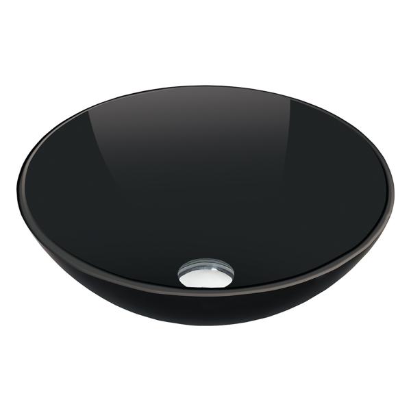 420mm Tempered Glass Sink Black Bathroom Countertop Wash Basins