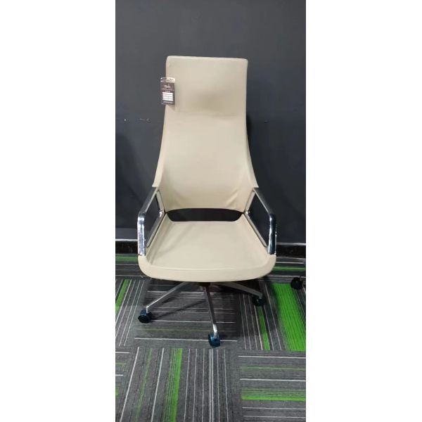 Captains PU Leather Office Chair High Back Aluminium Leg