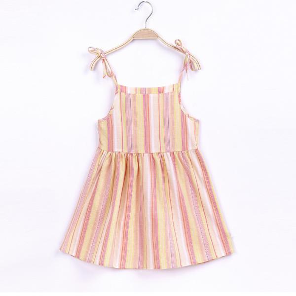 New baby girls summer children's clothing sleeveless dress linen cotton newborn children spaghetti strap dress