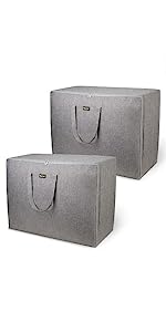 Oversized Moving Bags With Reinforced Handles, Heavy-Duty Storage Tote For Clothes, Moving Supplies (Clear, 2-Pack)