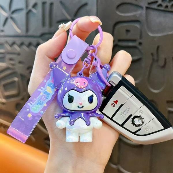Schoolbag Kuromi And Melody Keychain 3D Design Multi Functional High Precision