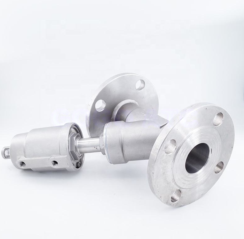 Flange Type Pneumatic Angle Seat Valve 304 Stainless Steel High Temperature Steam Control Valve