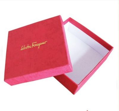 Red Color Printed Cardboard Box Packaging With Logo Gold Foil Stamping
