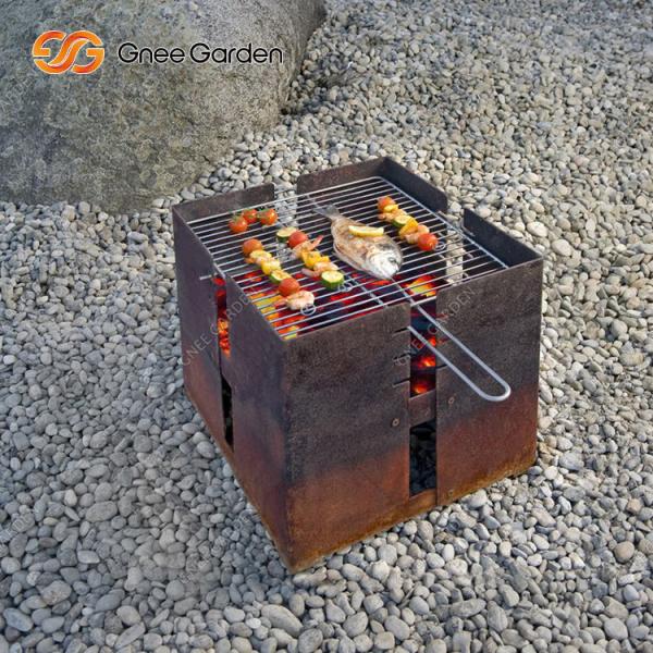 Metal Wood Burning Open Fire Pit Barbecue Grill For Garden Outdoor Cooking