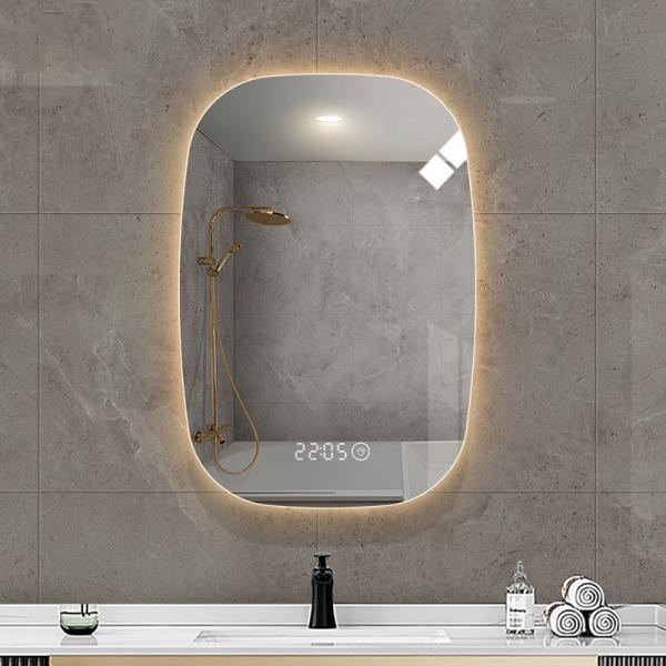 Customized Touch Sensor Bathroom Mirror Wall Mounted Oval Backlit Bathroom Mirror 4000K 5000K