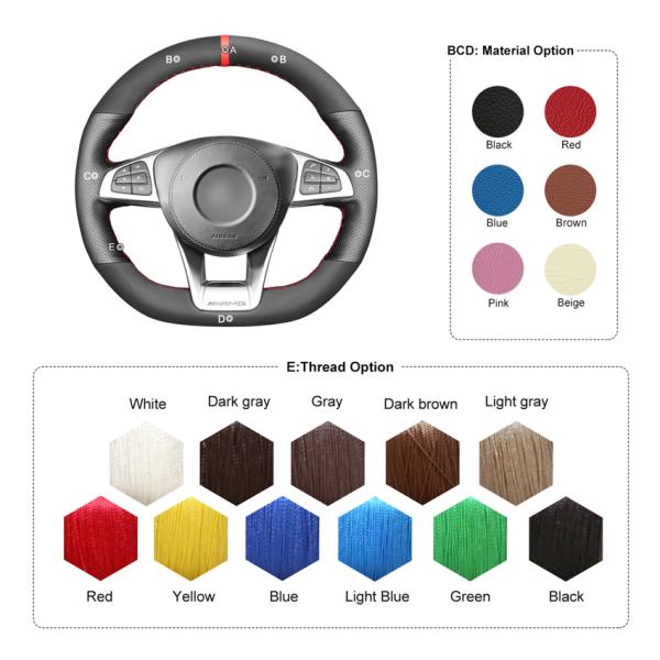 Steering Wheel Cover for Mercedes AMG GT C63 C63S CLA45 CLS E43 E63S GLC63 GLE63 S3 SLC43