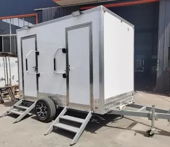 Luxury Mobile Toilet Trailer 2 Stall Insulated Weatherproof Portable Restroom Outdoor Event Sanitation