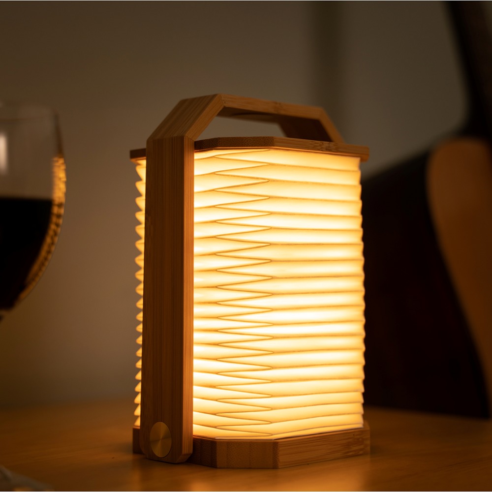 Indoor Flexible Camping Accordion Light 3500K Warm White Beechwood