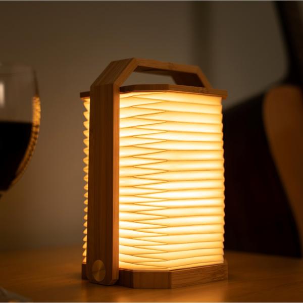 Indoor Flexible Camping Accordion Light 3500K Warm White Beechwood