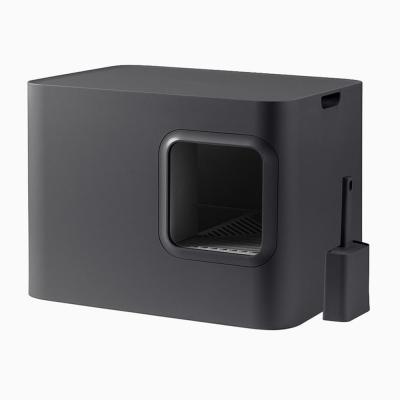White / Gray Indoor Cat Litter Box Lightweight  Portability With Effective Odor Control