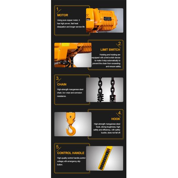 7.2m/Min de poca potencia 10 Ton Pulley Sparking Chain Hoist