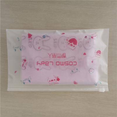 Custom Logo Clothing Packaging Zipper Bag For Reusable Frosted Garment Plastic