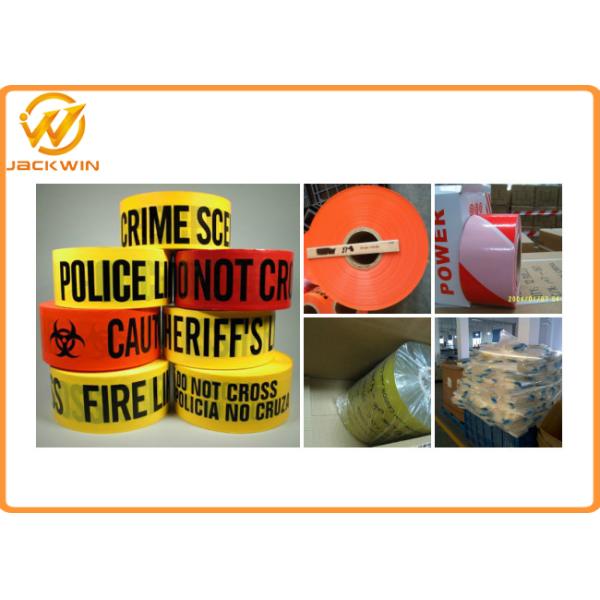 Underground Warning Yellow Black Warning Tape ,  Adhesive Danger Barricade Tape