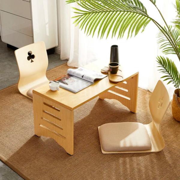 Estilo japonés cómodo silla de tatami apilada de madera silla de ocio sin piernas acento tatami apilada de madera japonés