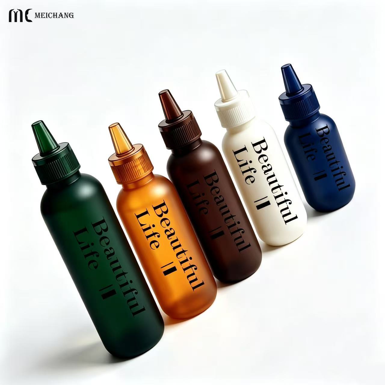 60G 80G 100G 120G 150G Multi-Size HDPE Squeeze Tip Bottles for Skincare Serums & Scalp Care Custom ODM OEM Packaging(MC-1417)