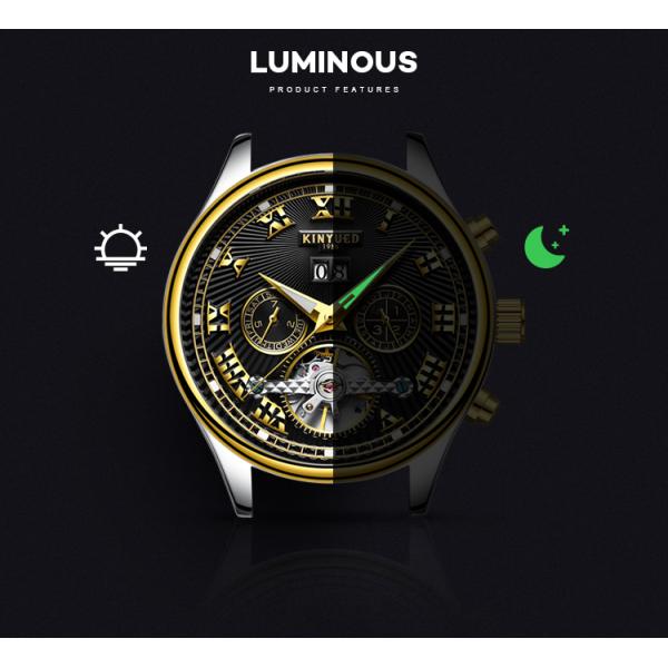 Black Dial  Tourbillon Mechanical Watch Stainless Steel Skeleton Watch