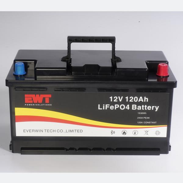 Long Lasting 12V 120AH Lifepo4 Battery Pack For Solar System Black Charge Current