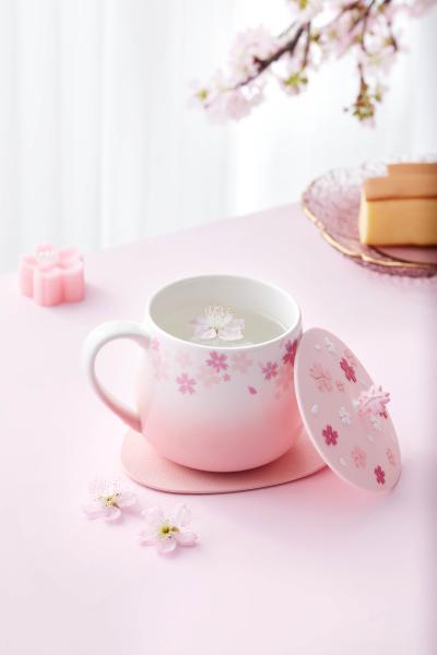 S&K New Spring Summer Flower Ceramic Custom Coffee Mugs Cups with lid as gift for customization