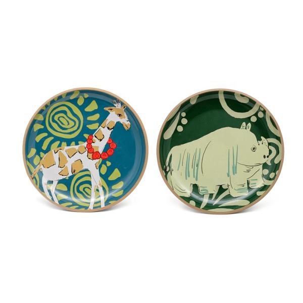 Керамика Каменное изделие Красивый дизайн Милое животное Печатный серый зеленый Хэллоуин Ужин Тарелки Керамика