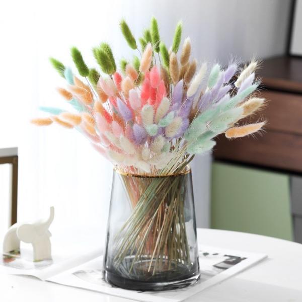 Ins website red flower bouquet eternal life flower home living room decoration ornament rabbit tail grass dog tail grass dried flower