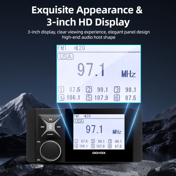 Marine New Marine Waterproof Stereo Receiver MP3 Player FM Radio for Boat With Controller