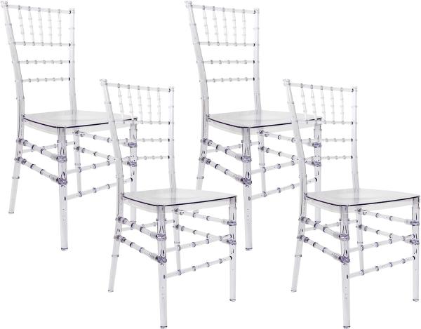 Clear Dining Chairs Crystal Transparent Seat, Modern Dining Chairs, Side Chairs for Wedding Party Event Reception