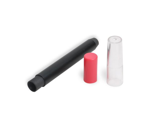 Tubos de lápis de plástico transparente com escova de brilho labial para embalagens cosméticas
