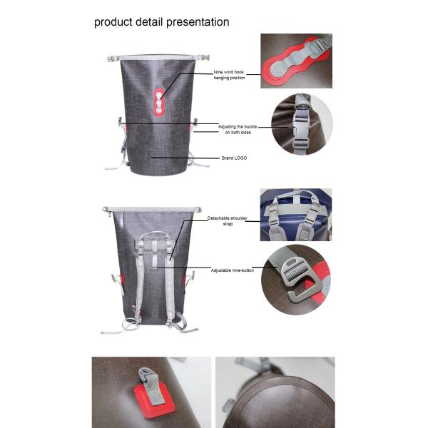 16L Water Resistant Roll Top Backpack High Frequency Seamless Welding