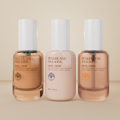 Transparent Foundation Glass Bottle 30ml 1oz  Empty Foundation Bottles With Cap