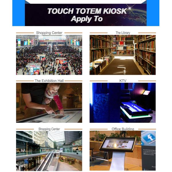 Tabela da superfície do toque da propaganda multi, quiosque completo do totem da mesa do tela táctil de HD