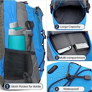 10L Small Size Waterproof Kids Sport Backpack,Miniature Outdoor Hiking Traveling Daypack,for Girls Boys Under 4 feet