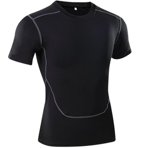 Cycling Black Round Neck T Shirts Clothing High Flexibility Tight Sportswear T Shirts