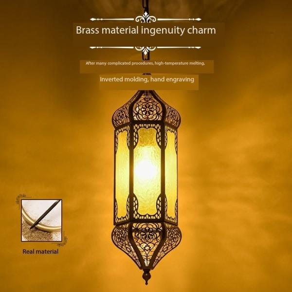 Gold Brass Copper Coloured Pendant Lights For Bedrooms With Switch Control