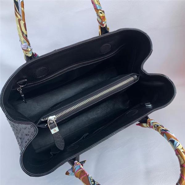 Authentic Real True Ostrich Skin Women Totes Female Handbag Genuine Exotic Leather Lady Working Purse Large Shoulder Bag