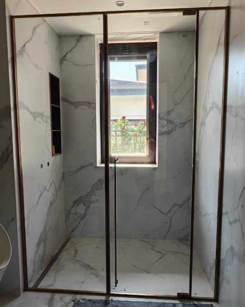 Square 304 Stainless Steel Shower Room Glass Door Partition Bathroom Glass Door Accessories