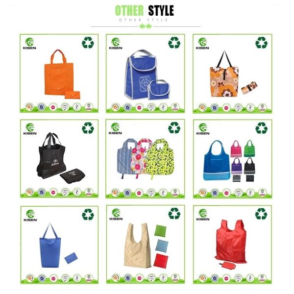 Heat Sublimation Reusable Polyester Shopping Bags With Drawstring OEM Service