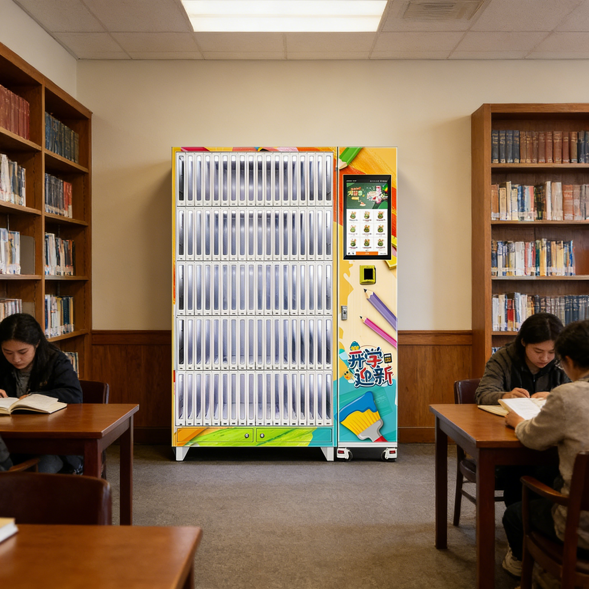 Haloo book vending machine with intelligent electronic lock and thick transparent explosion-proof cabinet door