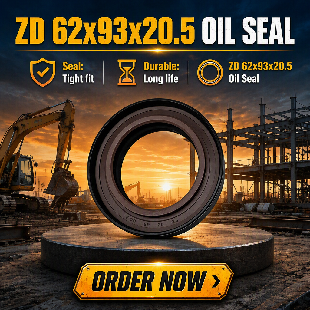 ZD62×93×20.5 FKM Double Spring Rectangular Combined Skeleton Oil Seal Hydraulic System Anti-Leakage Shaft Seal For Mini Loader Gearbox