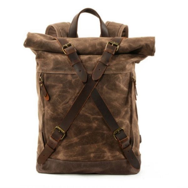 Colefa Foldable Hiking Daypack Anti-theft Travel Casual Urban Exploration Rucksack Unisex Trail Camping Rolling Canvas Backpack