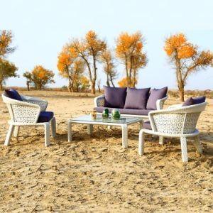 SF-16 Brown Outdoor Dining Furniture Combination Garden Sofa Set
