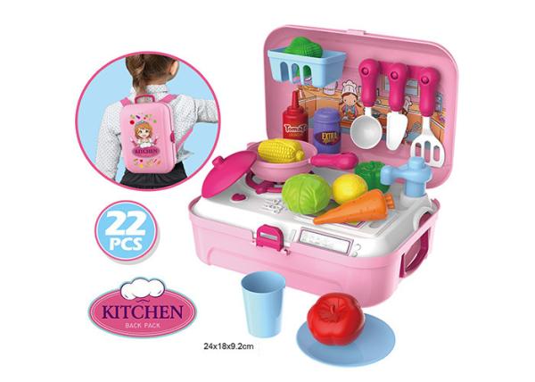 Portable Backpack Kitchen Role Play Toys , Pretend Play Children's Cooking Set