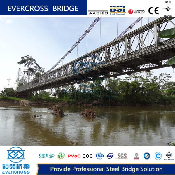 Simple Structure Steel Wire Bridge Suspension Truss Bridge For Longest Spans River