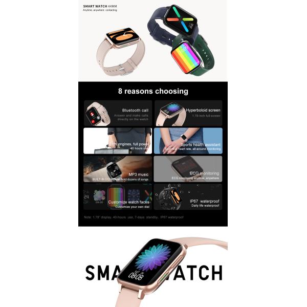 дюйм DT93 Smartwatch 1,78 андроида ECG зажима 420*485P поручая