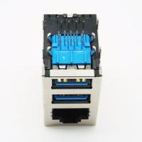 PBT USB combinado 3,0 conector de 180 graus RJ45 para LAN Ethernet Network