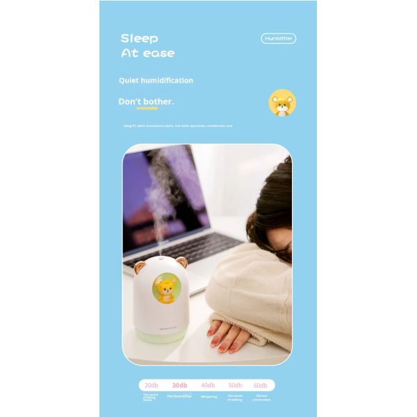 300ml Capacity Ultrasonic Nano Fine Mist Spray Humidifier USB Powered For Home Office