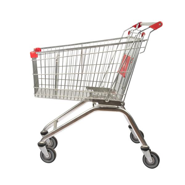 Zinc Carbon Steel Q195 Shop Shopping Trolley 80L European Style